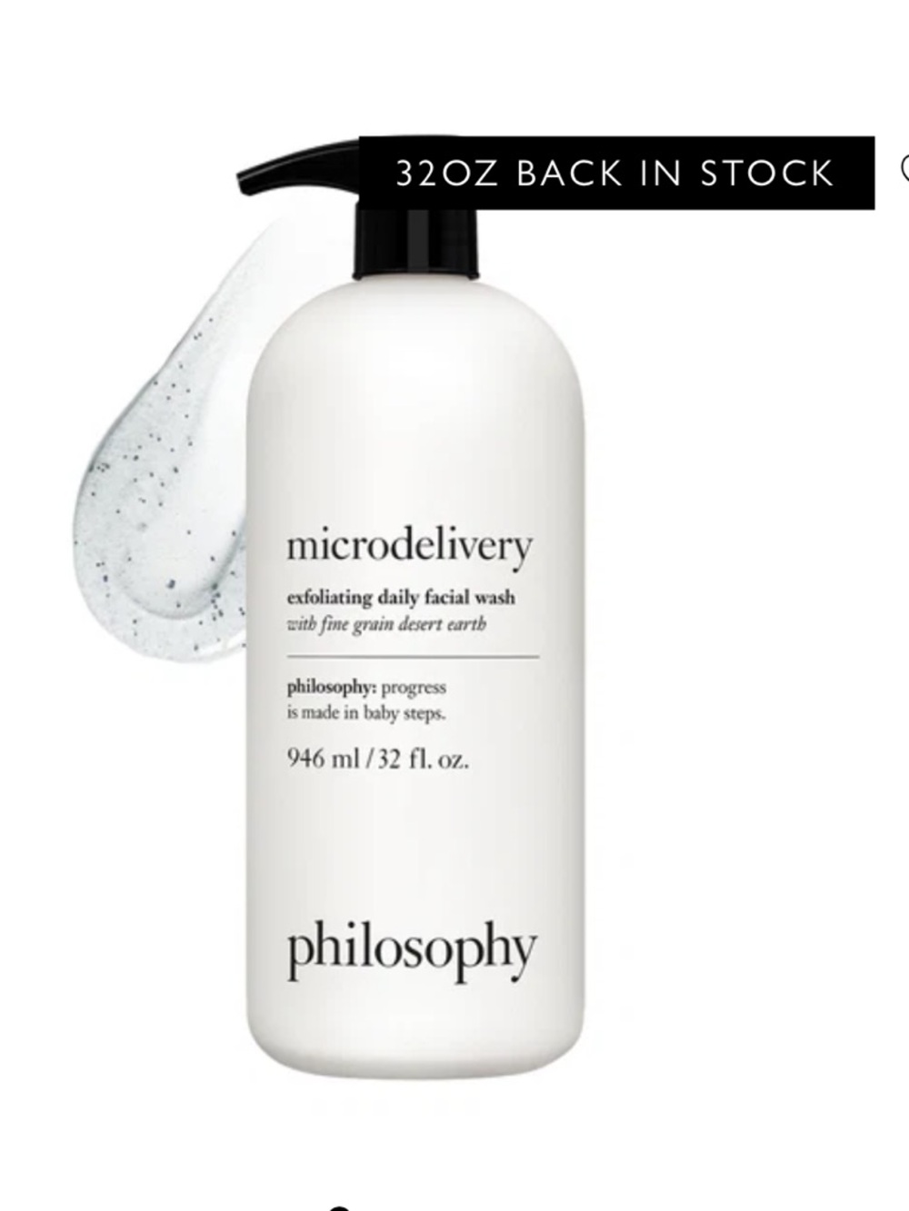 Philosophy Microdelivery Exfoliating Wash 32 oz — White with Black Pump
